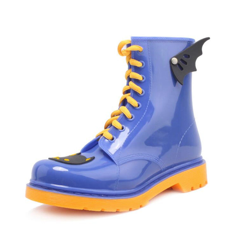 Lace-up Wings Rain Boots