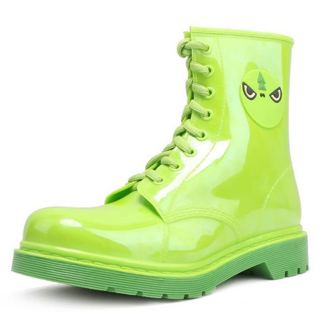 Lace-up Wings Rain Boots