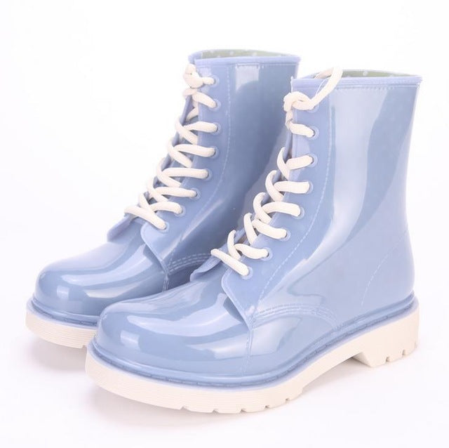 Lace-up Wings Rain Boots