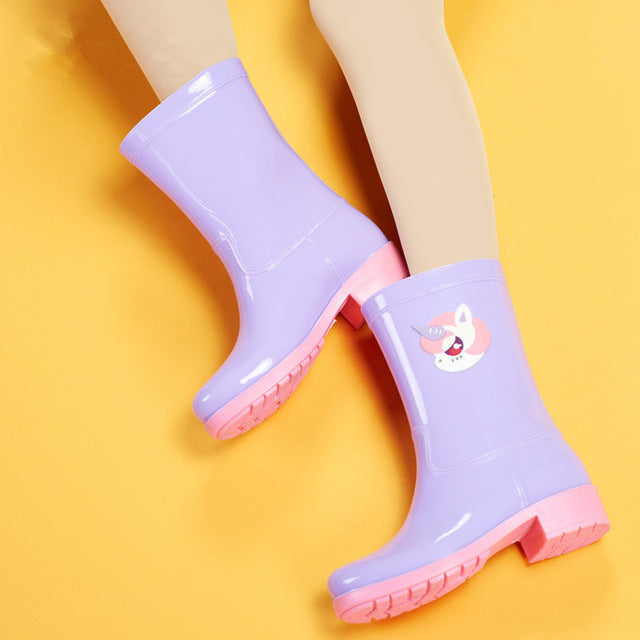 Lace-up Wings Rain Boots