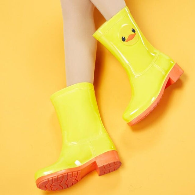 Lace-up Wings Rain Boots